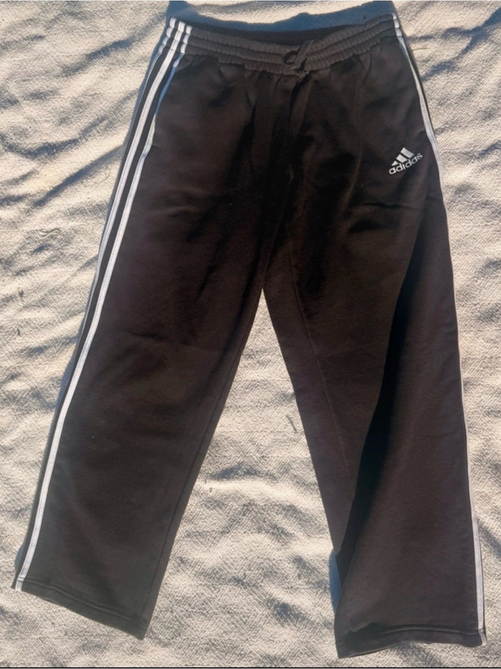 adidas Black Joggers with White Side Stripes